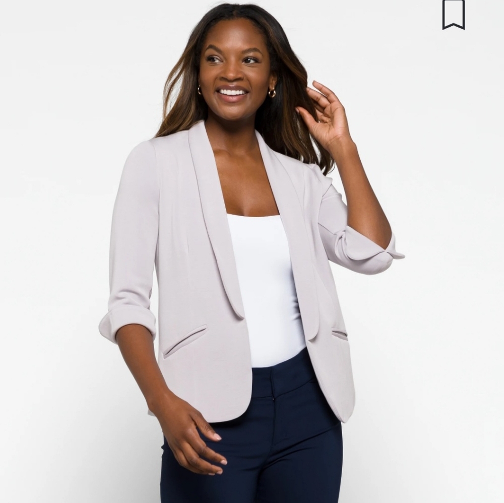 NWT Skies Are Blues Gray Quarter Sleeve Blazer